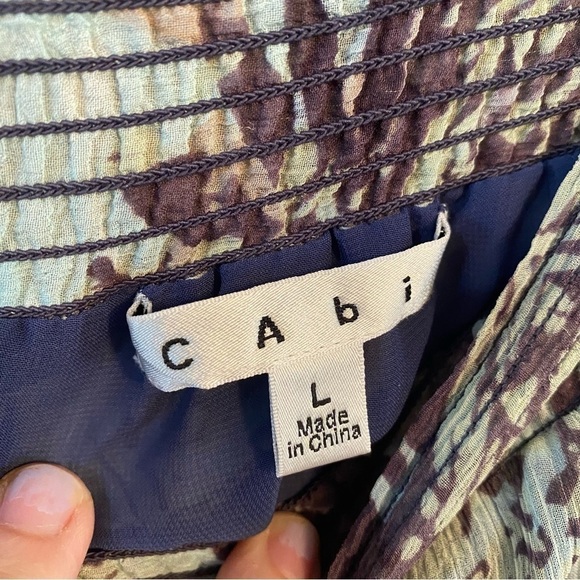 Cabi Vintage silk Boho purple floral maxi Skirt large - Picture 5 of 7